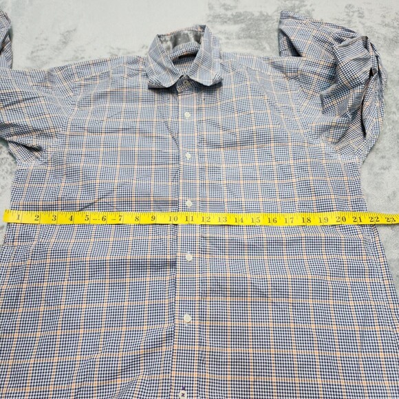 J. McLaughlin Men's Blue / Orange Multi Color Plaid Button Down Size M - Picture 10 of 14